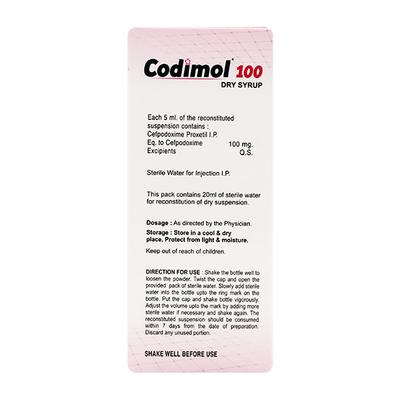 CODIMOL 100 Orange Flavor Dry syrup 30ml - Bacterial Infections-Cep