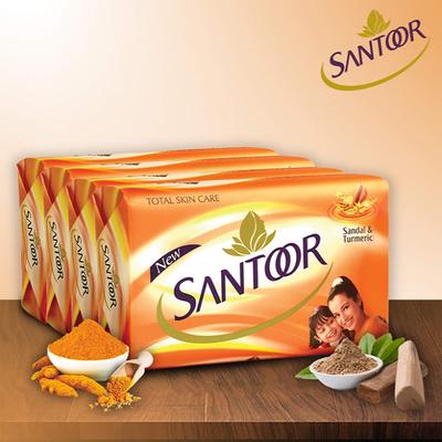 Santoor Orange Soap (Pack of 4) 125 gm - Face Creams