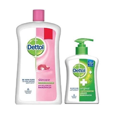 Dettol Handwash Combo Pack (Skincare 900 ml + Original 200 ml) - Hand Wash & Soaps