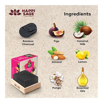 Happi Sage Soap - Charcoal & Fig 125 gm - Soaps