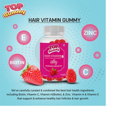 Top Gummy Silky Hair Vitamins Gummies - Strawberry Flavour 30's - Hair & Skin