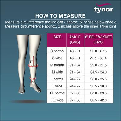 Tynor Compression Garment Leg Below Knee Open Toe - Wide (M) (I 80) - Knee/Leg Supports