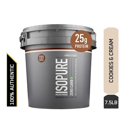 Isopure Zero Carb Protein Powder - Cookies & Cream Flavour 7.5 lb - Workout Essentials