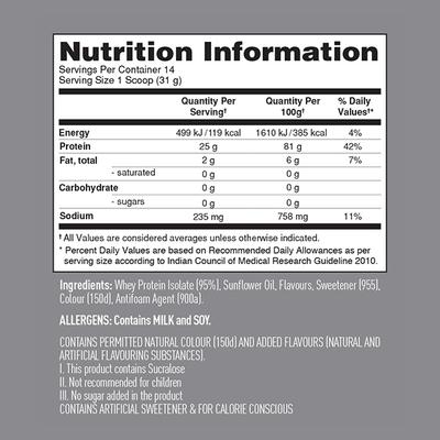 Isopure Zero Carb Protein Powder - Cookies & Cream 1 lb - Workout Essentials