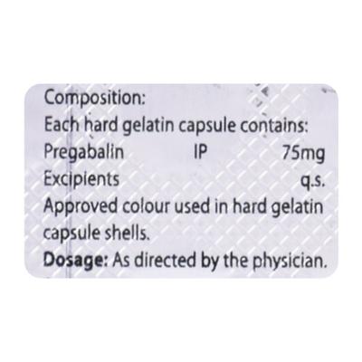 PREGNERV 75 Capsule 10's - Neuropathic Pain-Dru