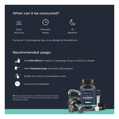 Nutrabay Pure Micellar Casein Protein Isolate - Unflavoured 1 kg - Whey Proteins