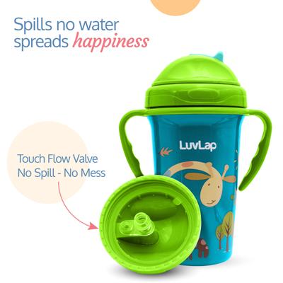 LuvLap Tiny Giffy Sipper - Green 300 ml - Feeding & Nursing