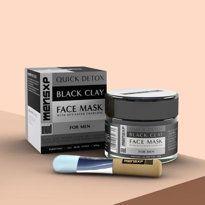 MensXP Mud Quick Detox Black Clay Men's Face Mask - Activated Charcoal 100 gm - Face Creams