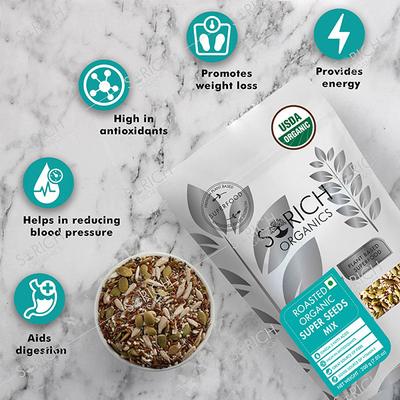 Sorich Organics Roasted Super Seeds Mix 200 gm - Nutritional Bars