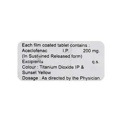 ACSENT SR 200 Tablet 10's - Pain relief-Nsa