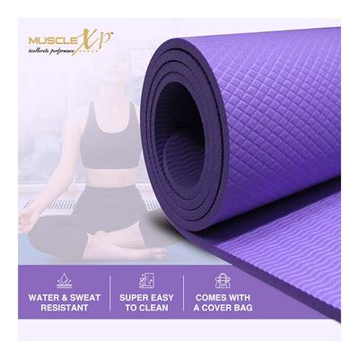 MuscleXP Designer Yoga Mat with Cover Bag - Purple 1's - Workout Essentials