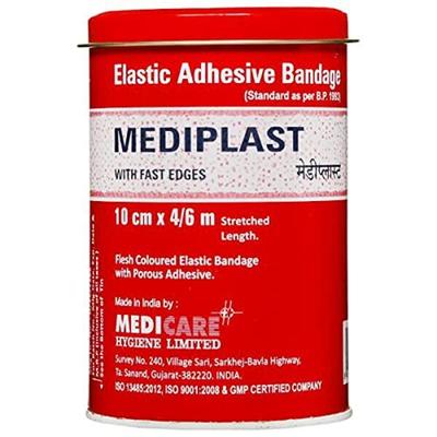 Medicare Mediplast Elastic Adhesive Bandage (10 cm x 4/6 mtr) - Bandages