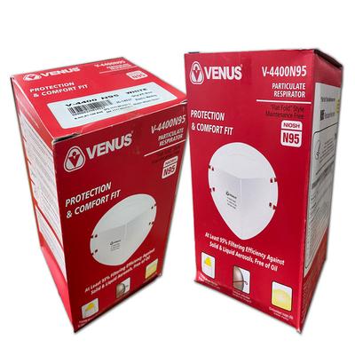 Venus V-4400 N95 Particulate Respirator Face Mask - White (Pack of 25) - Face Mask