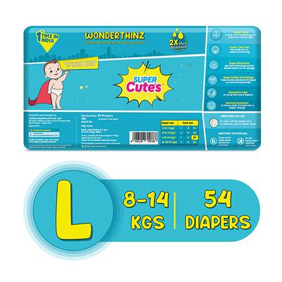 Super Cute's WonderThinz Pull-up Diaper - (L) (8 - 14 kg) (Pack of 2 x 27's) - Diapers & Wipes
