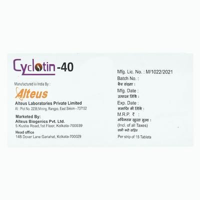 CYCLOTIN 40 Tablet 15's - Depression-Ant