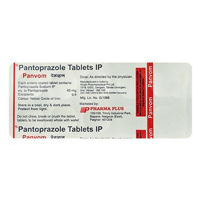 PANVOM 40 Tablet 10's - Ulcer/Reflux/Flatulence-Aaa