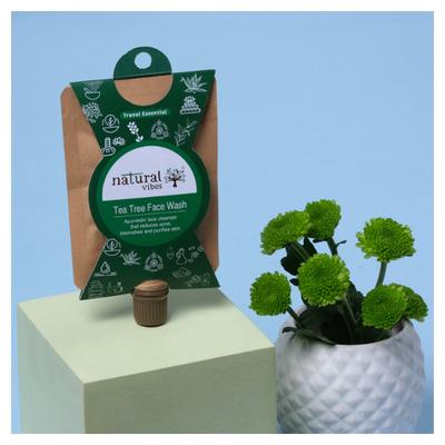 Natural Vibes Ayurvedic Activated Charcoal & Tea Tree Face Wash 30 ml - Face Wash & Cleansers