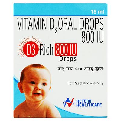 D3 RICH 800iu Drops 15ml - Supplements-Vit