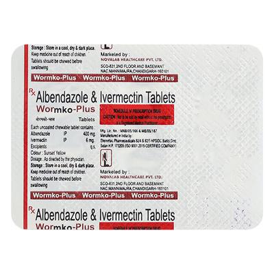 WORMKO PLUS Tablet 1's - Parasitic Worms-Ant