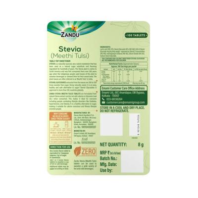 Zandu Stevia Tablet - Meethi Tulsi 100's - Diabetes Care (Ayush)