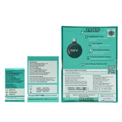 BeatO Curv Glucometer Kit (USB Connected Glucometer 1's + Blood Glucose Test Strips 50's) - Blood Glucose Monitors/Strips