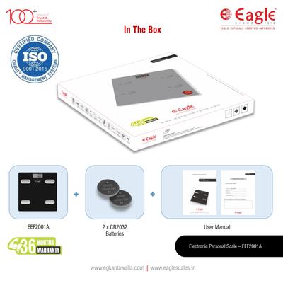 Eagle Digital Weighing Scale Color Changing Smart (EEF-2001A) - Black - Health Monitoring Devices