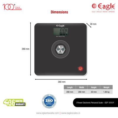 Eagle Digital Weighing Scale Battery Free (EEP-1010F) - Black - Health Monitors And Equipment
