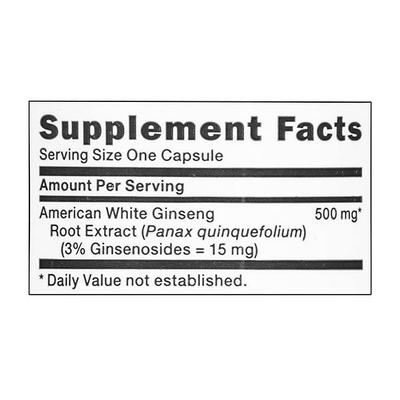 GNC American White Ginseng 500 mg Capsules 90's - Multi-Vitamins