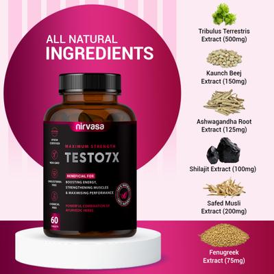 Nirvasa Testo 7X Tablet (Pack of 3 x 60's) 1's - General Health