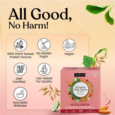 Kapiva Proteins with Herbs for Women - Assortment Pack (Pack of 12 x 35 gm) - Health Products