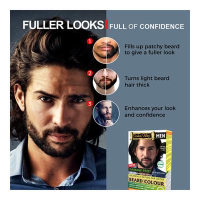 Indus Valley Men Organically Natural Beard Hair Colour Powder - Natural Black 86 gm - Personal Care (Ayush)