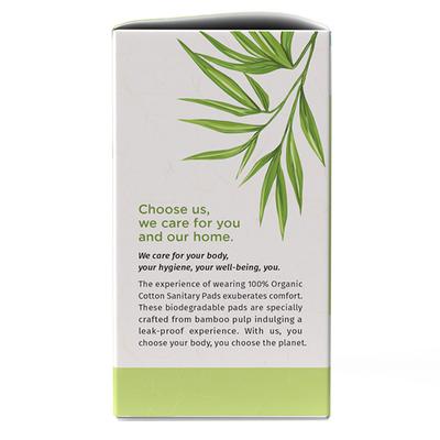 Pee Safe 100% Organic Cotton Biodegradable Sanitary Pads (Overnight) 10's - Sanitary Napkins