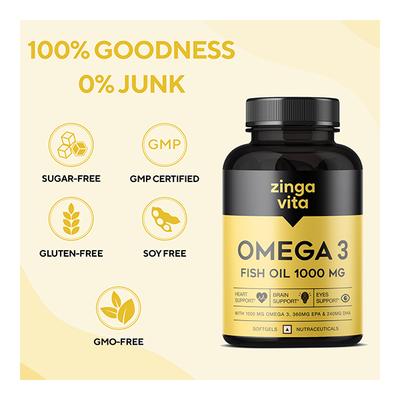 Zingavita Omega 3 Fish Oil 1000 mg Softgel Capsule 60's - Omega Fish Oil Fatty Acids