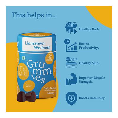 Lioncrown Wellness Grummies Daily Wellness Gummy - Lemon & Strawberry 30's - Multi-Vitamins