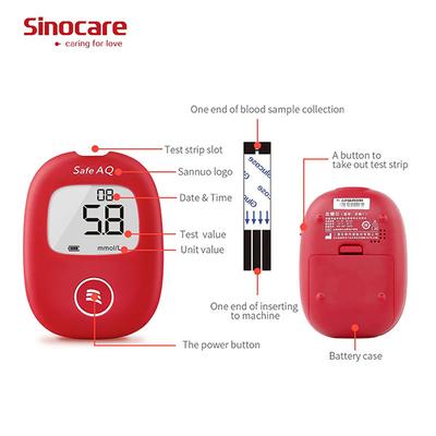 Sinocare Safe AQ Smart Glucometer Set (Test Strips 50's + Lancets 50's) 1's - Blood Glucose Monitors/Test Strips