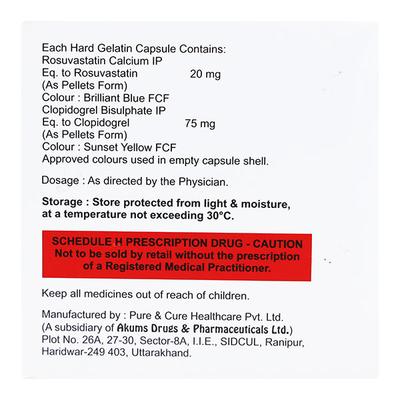 Rosycap CV 20/75mg Capsule 10'S - High Cholesterol-Dys