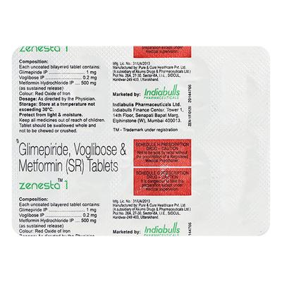ZENESTA 1 Tablet 10's - Diabetes-Ant