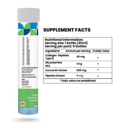 BonAyu All Natural Type - II Collagen Shot (Pack of 6 x 45 ml) - Multi-Vitamins