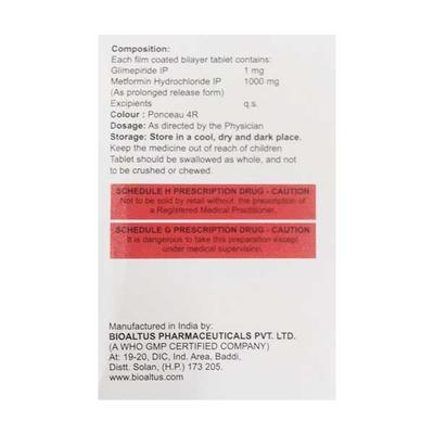 ACCUGLIM M1 FORTE Tablet 10's - Diabetes-Ant
