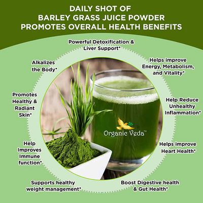 Organic Veda Barley Grass Juice Powder 227 gm - Pure Herbs