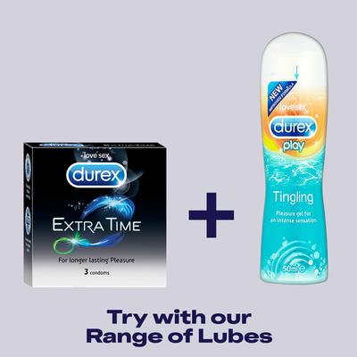 Durex Condoms - Extra Time 3's - Plain/Flavoured Condoms