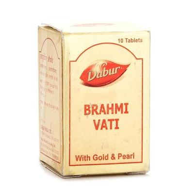 Dabur Brahmi Vati with Gold & Pearl Tablet 10's - Speciality Medicines