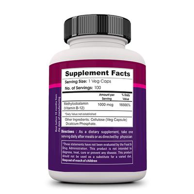 Zenith Nutrition Methylcobalamin Capsules 100's - Calcium And Minerals