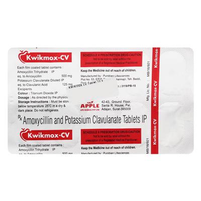 KWIKMOX CV Tablet 10's - Bacterial Infections-Pen