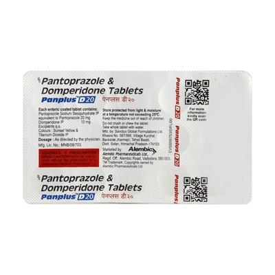 Panplus D 20mg Tablet 15'S - Ulcer/Reflux/Flatulence-Aaa