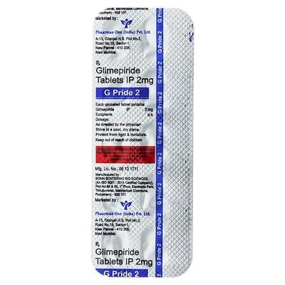GPRIDE 2mg Tablet 10's - Diabetes-Ant