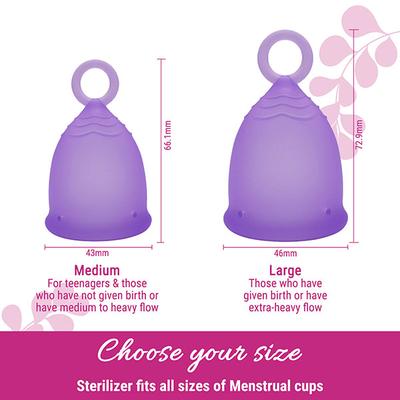 Bombae Reusable Menstrual Cup with Sterilizer Container (M) - Menstrual Cups