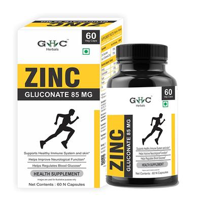 GHC Herbals Zinc Gluconate 85 mg Veg Capsule 60's - Calcium And Minerals