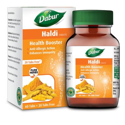 Dabur Haldi Tablets 60's (Free 20's Tablets) - Pure Herbs