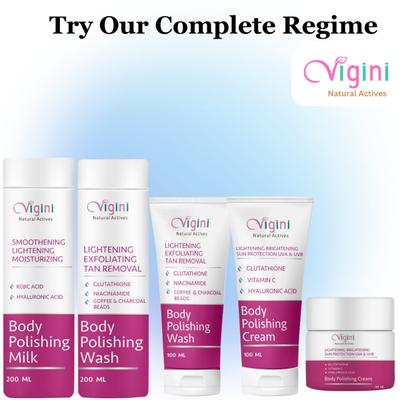 Vigini Smoothening Lightening Moisturizing Body Polishing Milk Lotion 200 ml - Lotions & Creams